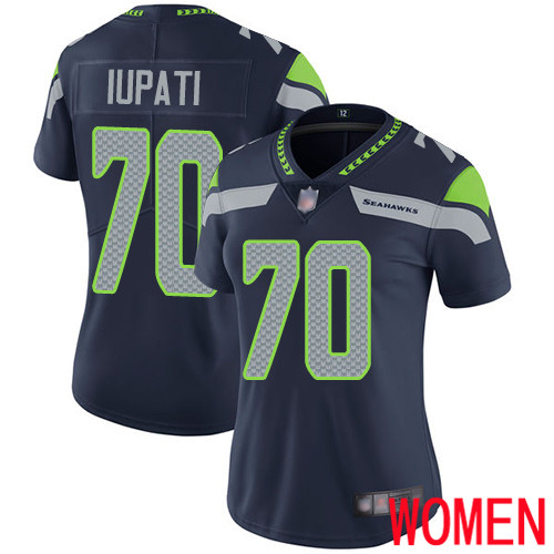 Seattle Seahawks Limited Navy Blue Women Mike Iupati Home Jersey NFL Football #70 Vapor Untouchable->seattle seahawks->NFL Jersey